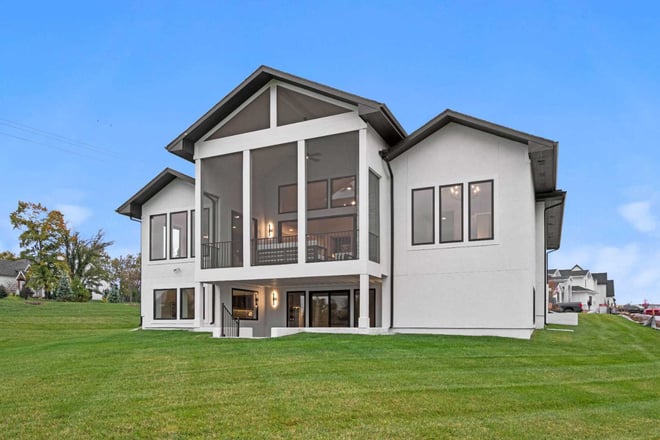 Exterior front-facing view of a two-story, single-family home in Kansas City, Missouri.