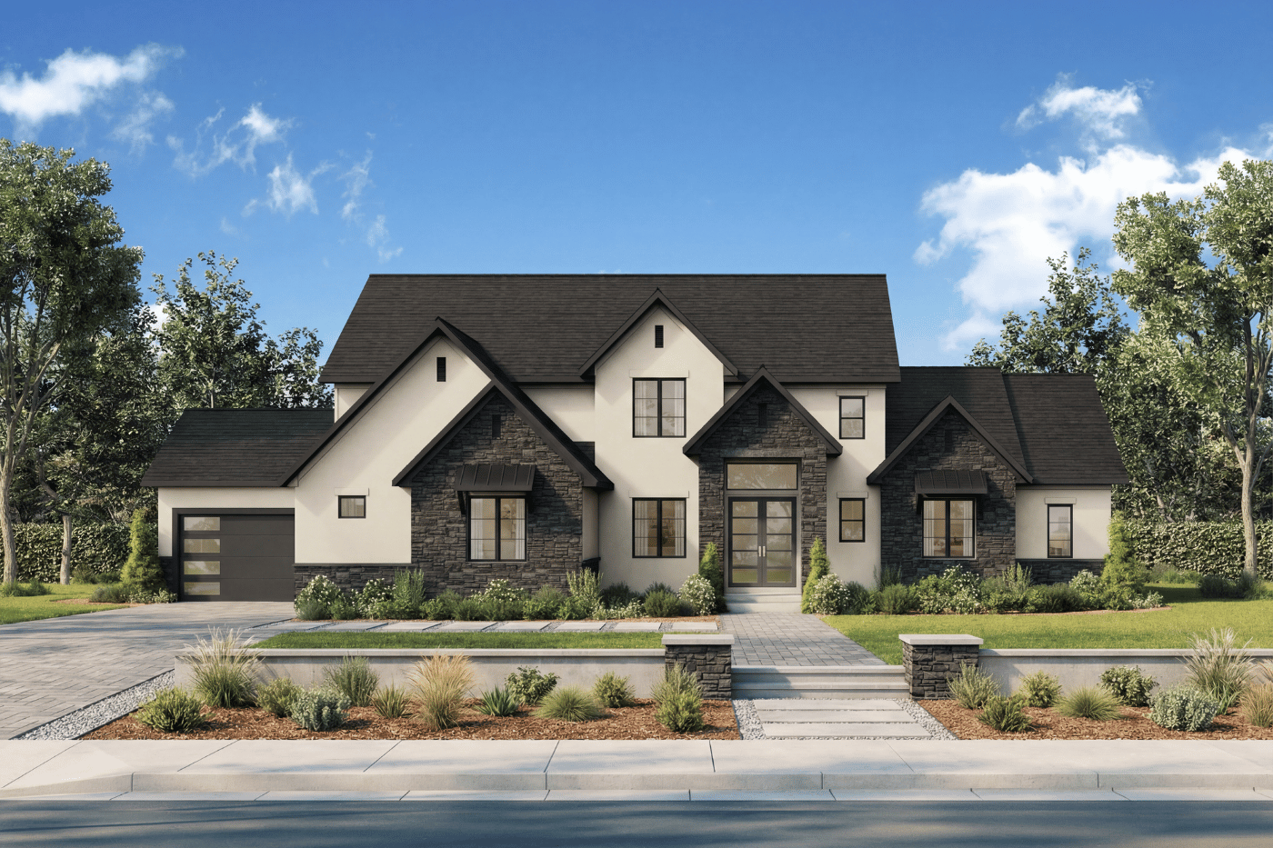 Grand H4L by Dusty Rhodes Homes front elevation rendering photo