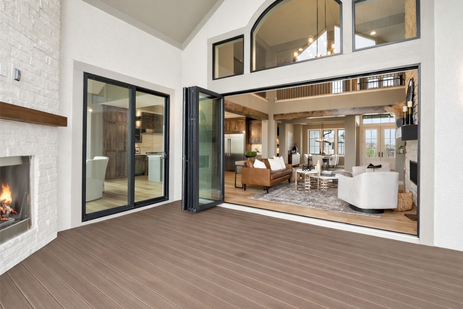 Multi-panel sliding doors