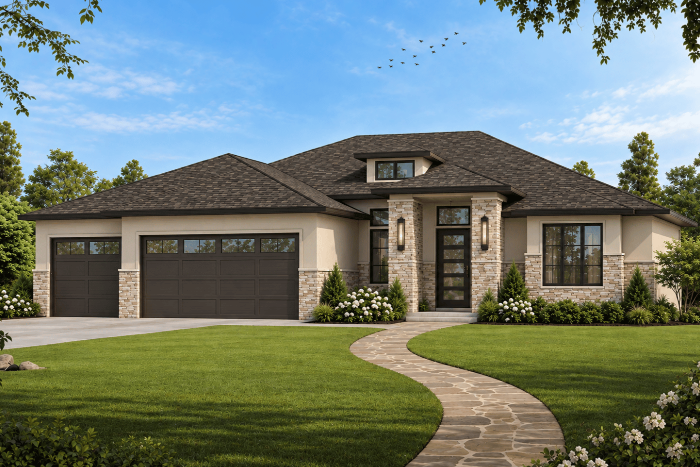 Reverse Grand H4L by Dusty Rhodes Homes front elevation rendering photo