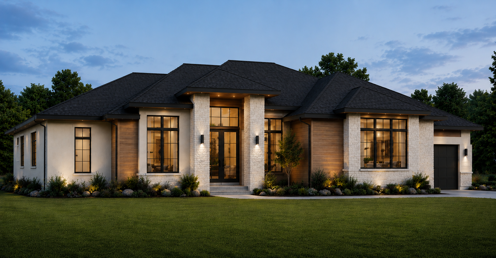 Santa Barbara front elevation rendering - modern