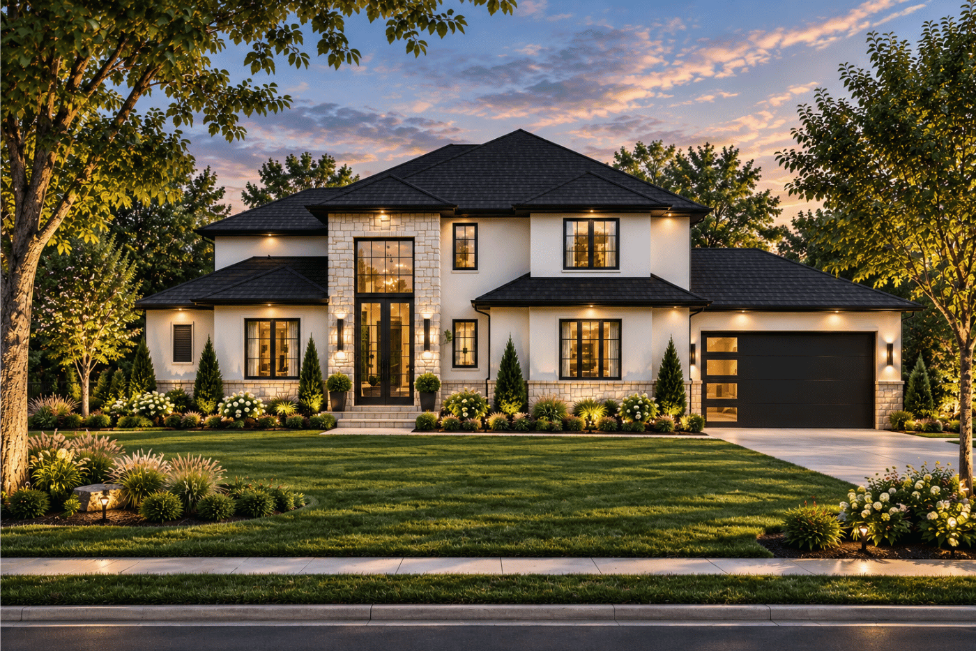 The Andersen by Dusty Rhodes Homes front elevation rendering photo
